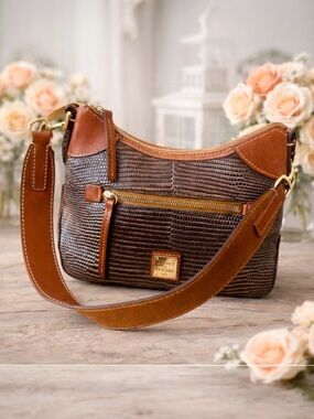 Dooney & Bourke Small Lizard Embossed Leather Hobo & Shoulder Bag NWT